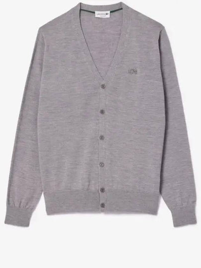 Vneck Wool Cardigan Grey - LACOSTE - BALAAN 2