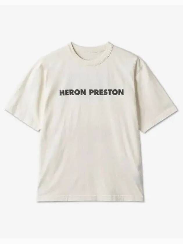 Logo Slogan Printed Short Sleeve T-Shirt White - HERON PRESTON - BALAAN 2