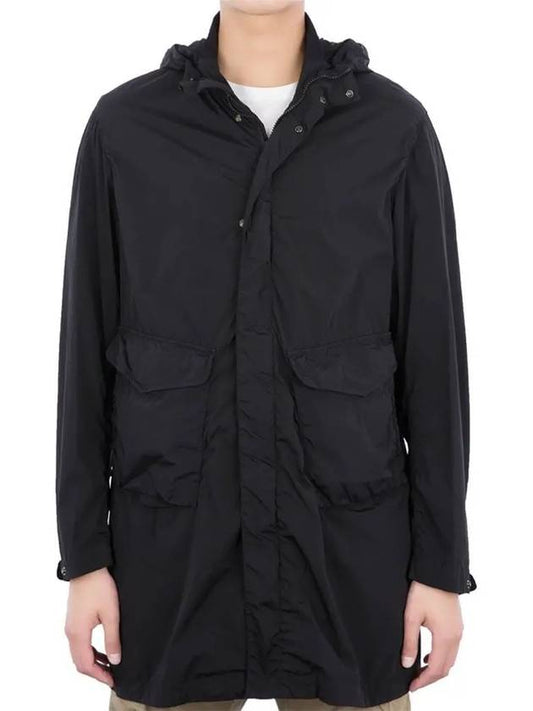 Stretch Goggles Hooded Jacket Black - CP COMPANY - BALAAN.