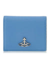 ORB Logo Saffiano Half Wallet Blue - VIVIENNE WESTWOOD - BALAAN 1