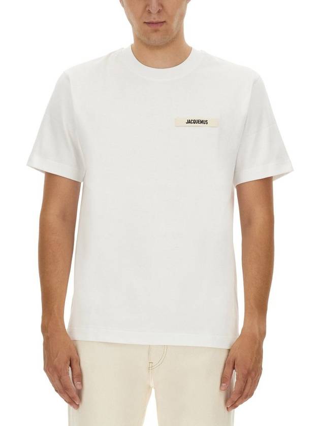 Le Gros Grain Logo Short Sleeve T-Shirt White - JACQUEMUS - BALAAN 2