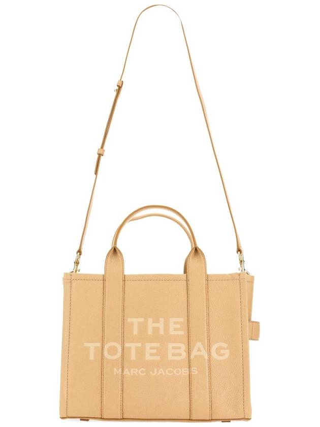 Logo Medium Leather Tote Bag Beige - MARC JACOBS - BALAAN 9