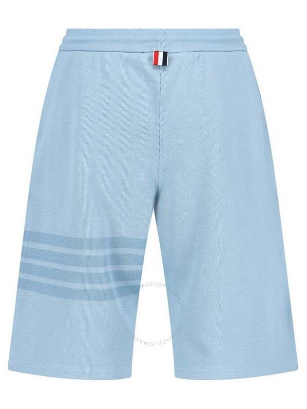 Men's Double Face 4 Bar Knit Sweatshorts Light Blue - THOM BROWNE - BALAAN 3