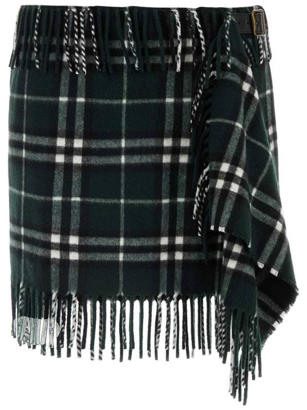 Check Wool Cashmere Scarf A Line Skirt Anchor - BURBERRY - BALAAN 2