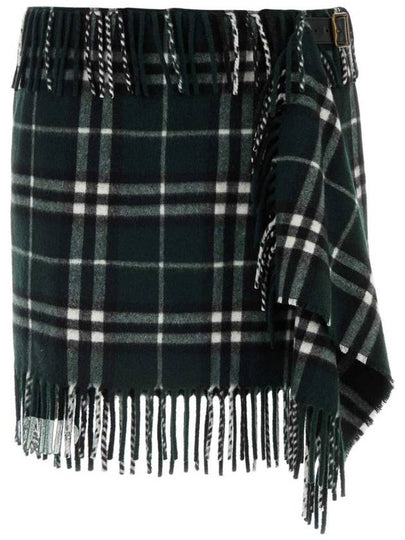 Check Wool Cashmere Scarf A Line Skirt Anchor - BURBERRY - BALAAN 2