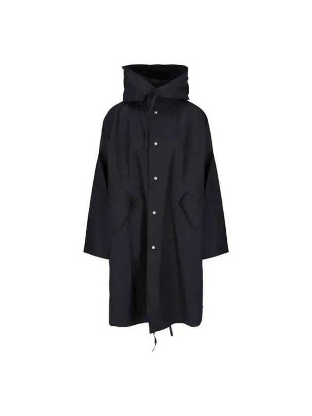 Back Logo Print Hooded Parka Black - JIL SANDER - BALAAN 2