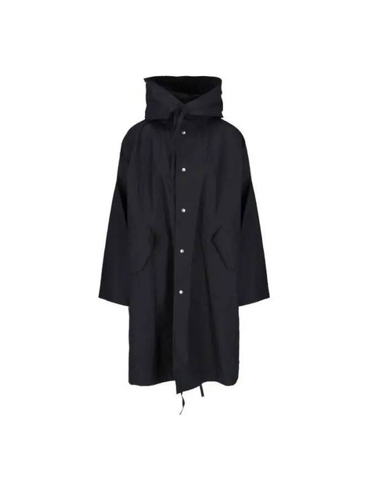 Back Logo Print Hooded Parka Black - JIL SANDER - BALAAN 2