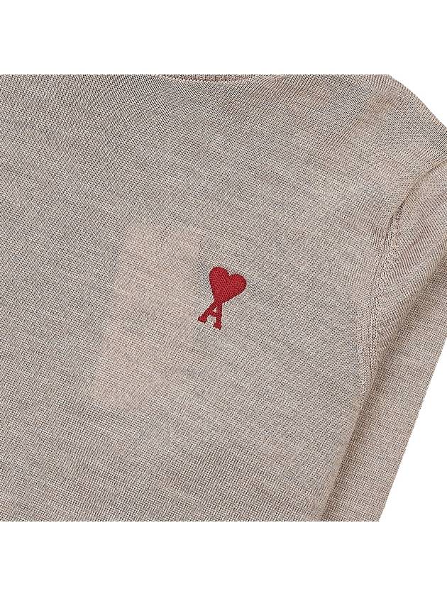 Small Heart Logo Turtleneck Beige - AMI - BALAAN 7