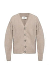 Wool Cashmere Cardigan Beige - AMI - BALAAN 2