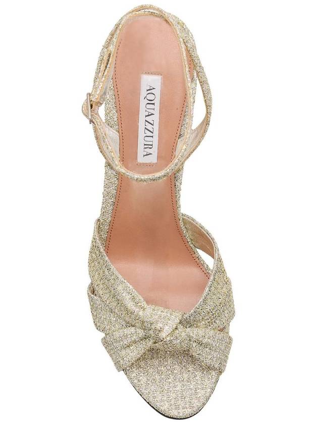 'Nina' Metallic Sandals With Open Toe And High Block Heel In Tweed Woman - AQUAZZURA - BALAAN 4