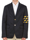 4 Bar Unconstructed Cotton Twill Classic Sports Jacket Navy - THOM BROWNE - BALAAN 2