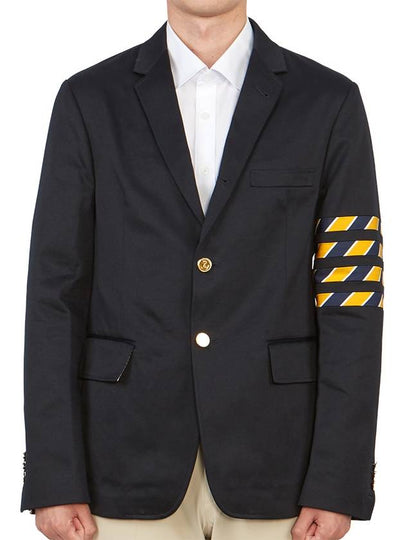 4 Bar Unconstructed Cotton Twill Classic Sports Jacket Navy - THOM BROWNE - BALAAN 2