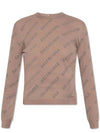 Allover Logo Pattern Knit Top Dark Beige - BALENCIAGA - BALAAN 1