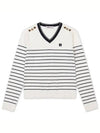 golfwear striped long sleeve sweater white navy - ONOFF - BALAAN 1