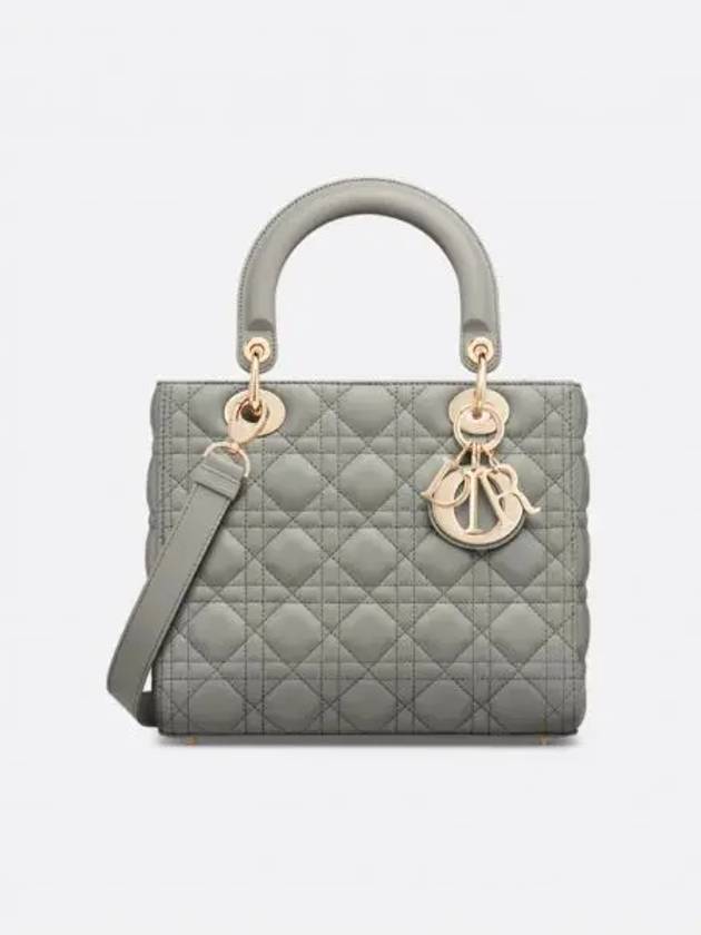 Lady Cannage Lambskin Medium Tote Bag Gray - DIOR - BALAAN 2