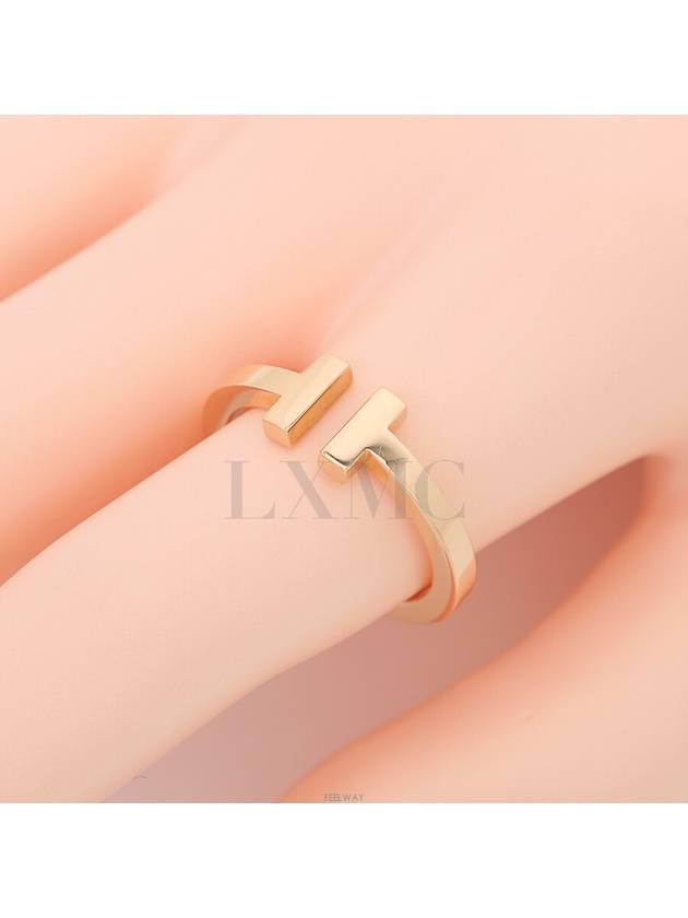 Tiffany T Square Ring Rose Gold 18K Warranty No 21 - TIFFANY & CO. - BALAAN 8