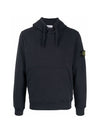 Waffen Patch Brushed Cotton Fleece Hoodie Navy - STONE ISLAND - BALAAN 1