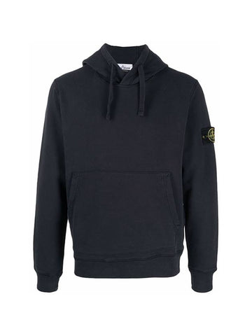 Waffen Patch Brushed Cotton Fleece Hoodie Navy - STONE ISLAND - BALAAN 1