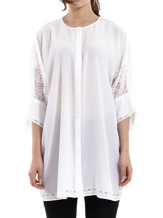 women lace blouse white - GIVENCHY - BALAAN.