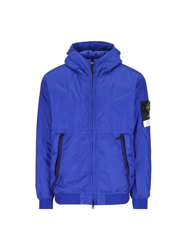 Men's Garment Dyed Crinkle Reps Recycled Nylon Primaloft TC Hooded Jacket Ultramarine Blue - STONE ISLAND - BALAAN 1