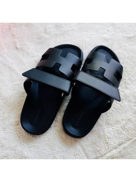 Chypre Calfskin Sandals Black - HERMES - BALAAN 2