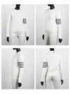 Women's 4 Bar Crew Neck Cotton Knit Top White - THOM BROWNE - BALAAN 3