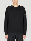 OLD Treatment Wappen Patch Crew Neck Sweatshirt Black - STONE ISLAND - BALAAN 4