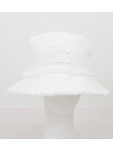 white bucket hat - MIU MIU - BALAAN 1