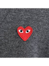 Cardigan Gray Red Heart Waffen V neck AZ N008 051 3 P1 - COMME DES GARCONS - BALAAN 7