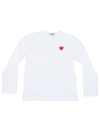 Red Heart Wappen Long Sleeve T-Shirt White - COMME DES GARCONS - BALAAN 2