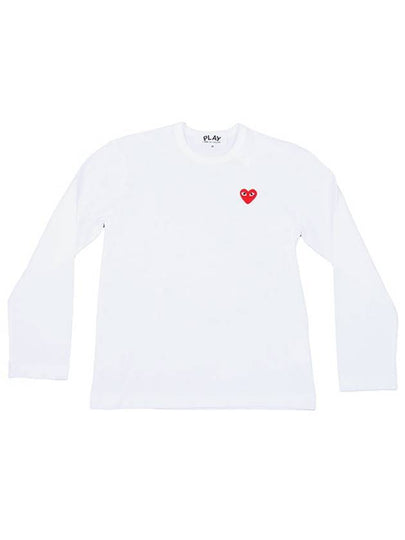 Red Heart Wappen Long Sleeve T-Shirt White - COMME DES GARCONS - BALAAN 2