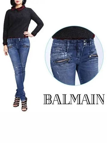 Women s biker blue jeans 270205 - BALMAIN - BALAAN 1