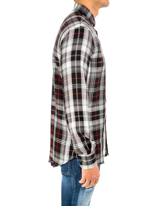 SS Viscose Flannel Check Shirt - DSQUARED2 - BALAAN 6