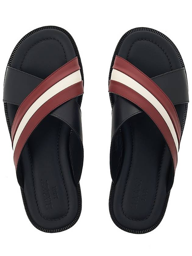 Jaabir Striped Slippers 602667 24044 F008 Black - BALLY - BALAAN 7