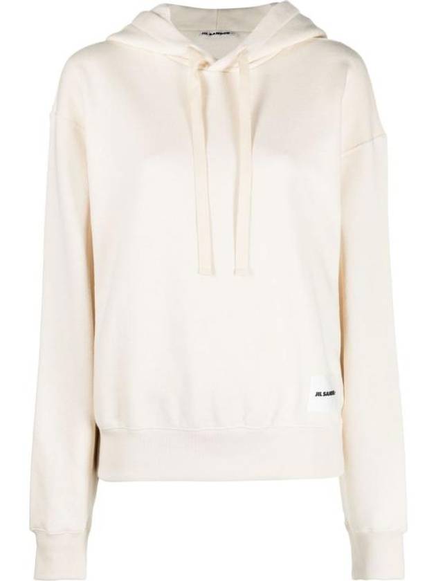 Logo Patch Cotton Hoodie Beige - JIL SANDER - BALAAN 4