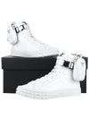 Pouch Re-Nylon Wheel High Top Sneakers White - PRADA - BALAAN 11