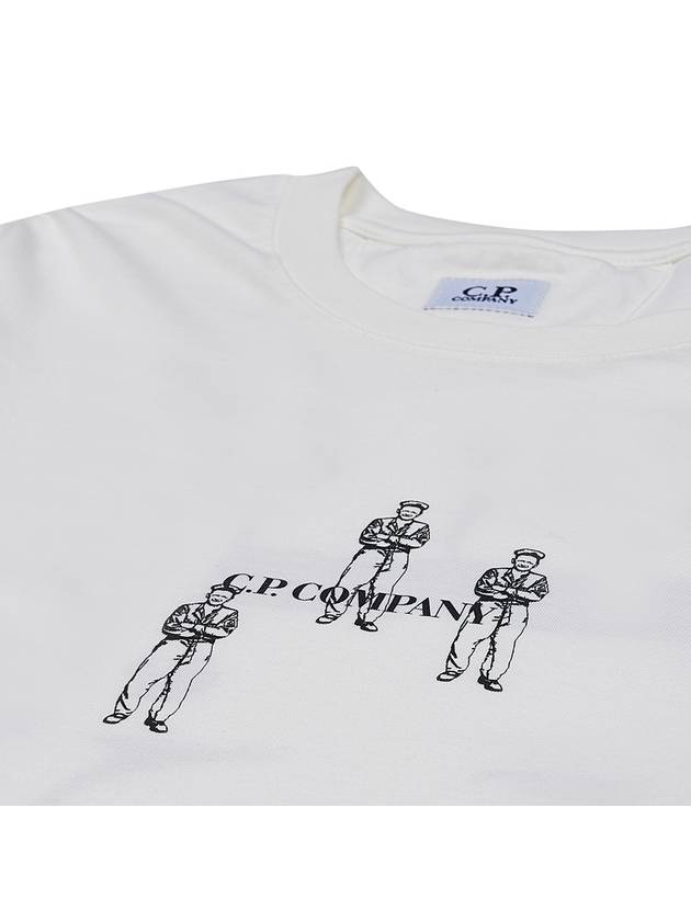 30/1 Jersey Relaxed Graphic Short Sleeve T-Shirt White - CP COMPANY - BALAAN 5