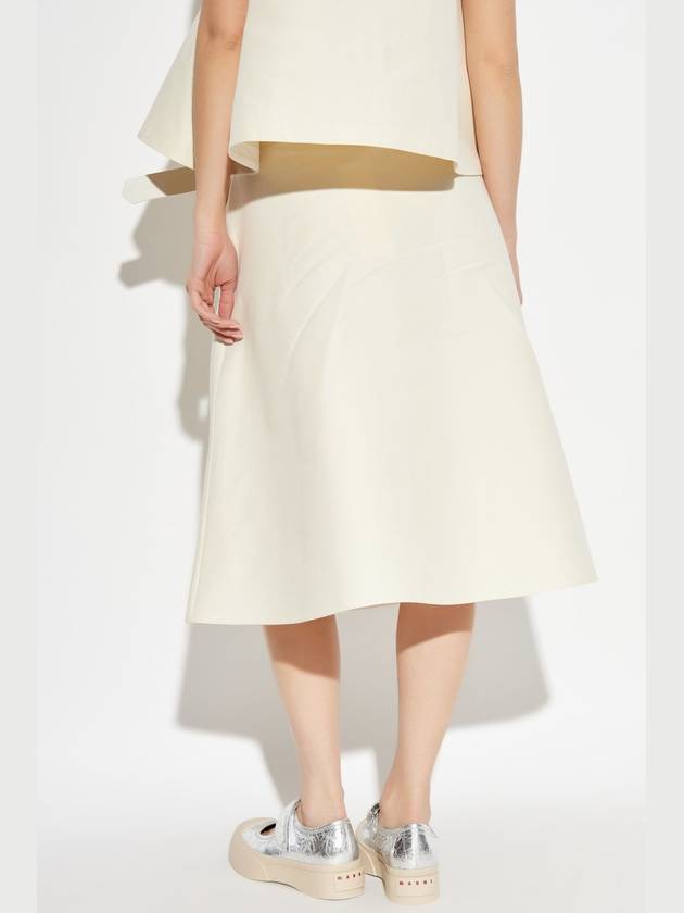 Marni Cotton Skirt With Belt, Women's, Cream - MARNI - BALAAN 4