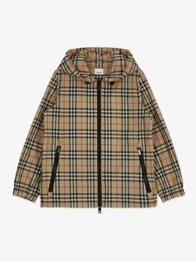 Check Hooded Jacket Archive Beige - BURBERRY - BALAAN 2