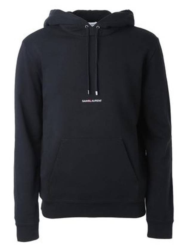 Men's Chest Small Logo Hoodie Black - SAINT LAURENT - BALAAN 2