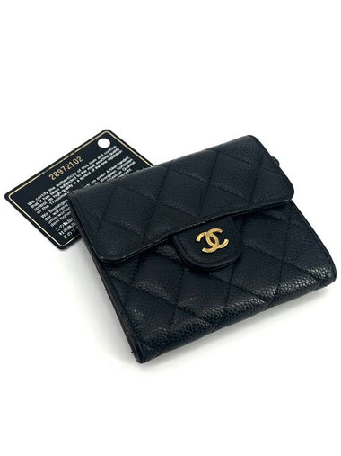 Caviar gold flap bi fold wallet - CHANEL - BALAAN 1