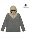 Woven Mix Hooded Half Zip Up T-Shirt 9103LXHPGREY - BLACK&WHITE - BALAAN 1