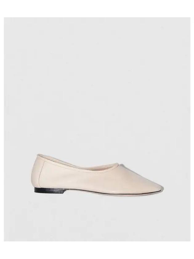 Prudence Creased Leather Flat Ivory - BY FAR - BALAAN 2