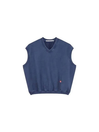 UNISEX Apple Logo Oversized Vest Blue - ALEXANDER WANG - BALAAN 1