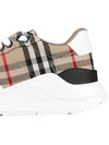 Vintage Check And Leather Sneakers White Archive Beige - BURBERRY - BALAAN 7