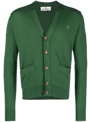 Signature Embroidered Logo Cardigan Green - VIVIENNE WESTWOOD - BALAAN 1