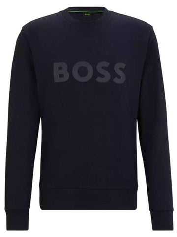 Logo Print Long Sleeve T-Shirt Dark Blue - HUGO BOSS - BALAAN 1