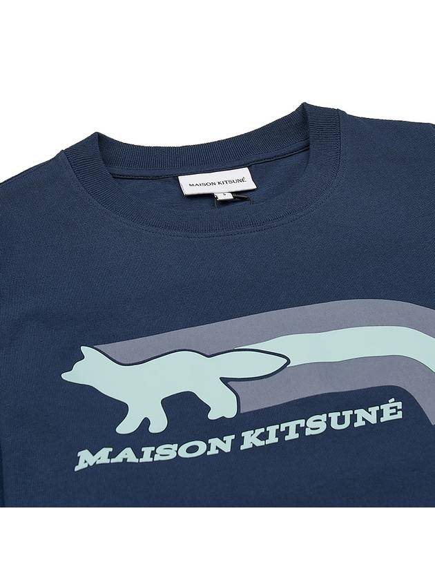 Men's Flash Fox Comfort Short Sleeve T-Shirt Navy - MAISON KITSUNE - BALAAN 5