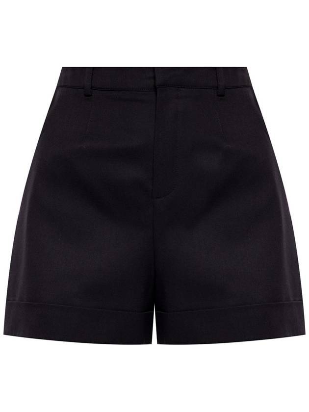 Women's Wool High Waist Shorts Black - SAINT LAURENT - BALAAN 1