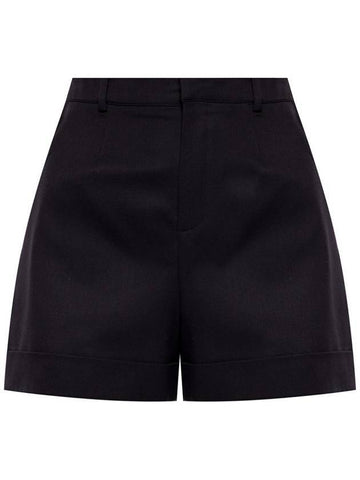 Women's Wool High Waist Shorts Black - SAINT LAURENT - BALAAN 1